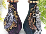 Mermaid & Merman Set of 2 Apothecary Jars - Handcrafted Pagan Witchy Decor Bottles