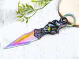 Wiccan Athame - Ornate Rainbow Blade Crystal Ritual Dagger