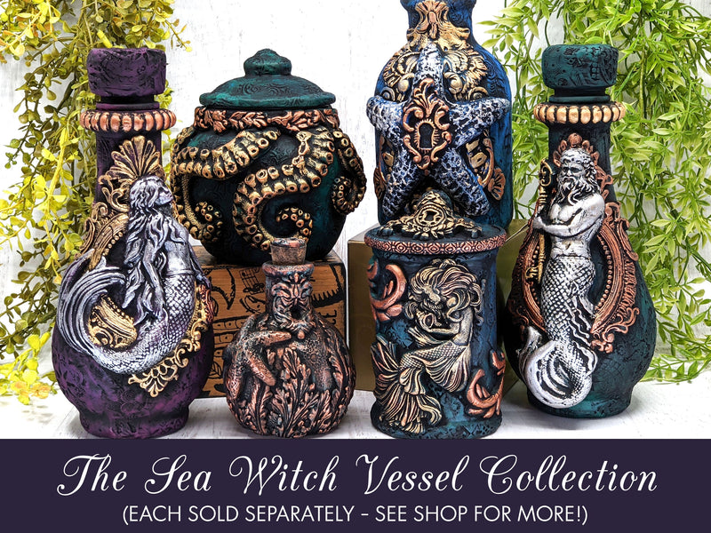 Tentacle Cthulhu Apothecary Jar - Handcrafted Pagan Witchy Decor Bottle
