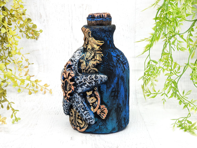 Starfish Sea Witch Apothecary Jar - Handcrafted Pagan Witchy Decor Bottle